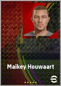 Maikey Houwaart eFootball 2026 player card, 61 OVR CF