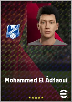 Mohammed El Âdfaoui eFootball 2026 player card, 62 OVR CMF