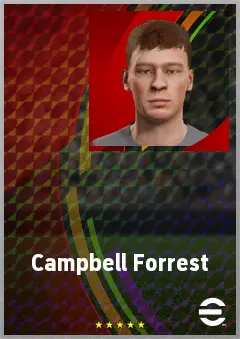 Campbell Forrest eFootball 2026 player card, 60 OVR CMF