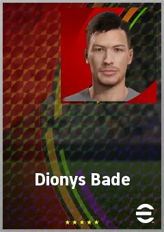 Dionys Bade eFootball 2026 player card, 58 OVR RMF