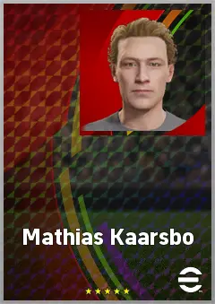 Mathias Kaarsbo eFootball 2026 player card, 63 OVR CMF