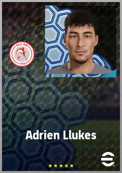 Adrien Llukes eFootball 2026 player card, 63 OVR CF