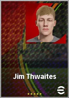 Jim Thwaites eFootball 2026 player card, 63 OVR CMF