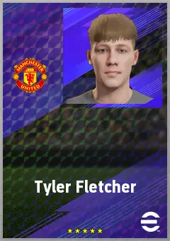 Tyler Fletcher eFootball 2026 player card, 68 OVR CMF