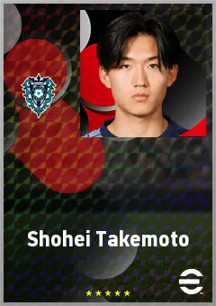 Takemoto Shohei eFootball 2026 player card, 60 OVR LWF