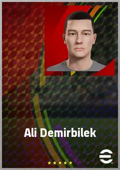 Ali Demirbilek eFootball 2026 player card, 61 OVR LWF