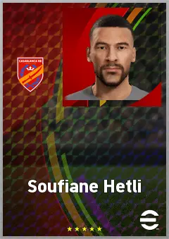 Soufiane Hetli eFootball 2026 player card, 67 OVR CF