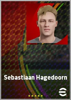 Sebastiaan Hagedoorn eFootball 2026 player card, 62 OVR CF