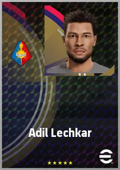 Adil Lechkar eFootball 2026 player card, 65 OVR RB