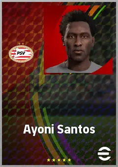 Ayoni Santos eFootball 2026 player card, 63 OVR CMF