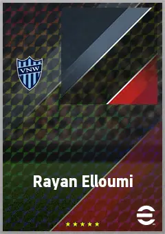 Rayan Elloumi eFootball 2026 player card, 67 OVR CF