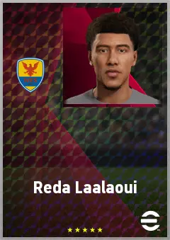 Reda Laalaoui eFootball 2026 player card, 62 OVR AMF
