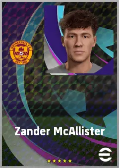 Zander McAllister eFootball 2026 player card, 61 OVR CMF