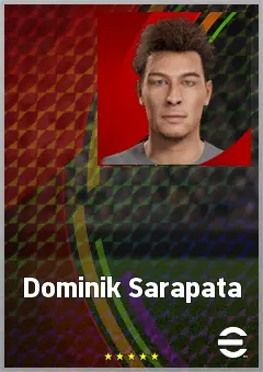 Dominik Sarapata eFootball 2026 player card, 67 OVR CMF