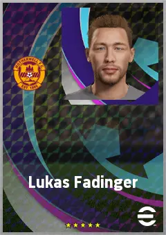 Lukas Fadinger eFootball 2026 player card, 69 OVR AMF