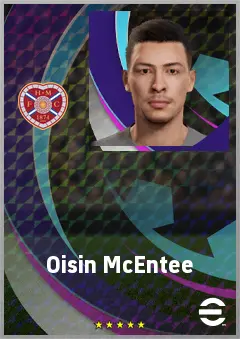 Oisin McEntee eFootball 2026 player card, 68 OVR RB