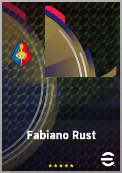 Fabiano Rust eFootball 2026 player card, 65 OVR AMF