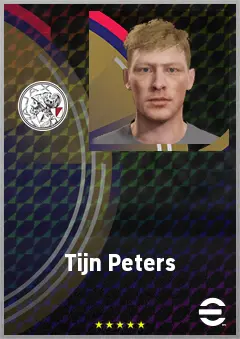 Tijn Peters eFootball 2026 player card, 63 OVR CMF
