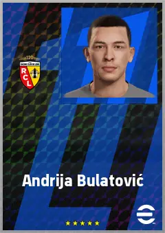 Andrija Bulatović eFootball 2026 player card, 68 OVR CMF