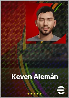Keven Alemán eFootball 2026 player card, 65 OVR AMF