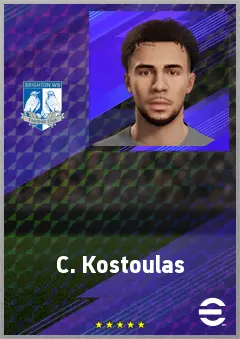 C. Kostoulas eFootball 2026 player card, 72 OVR CF