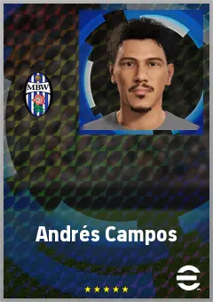 Andrés Campos eFootball 2026 player card, 62 OVR AMF