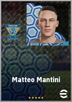 Matteo Mantini eFootball 2026 player card, 65 OVR DMF