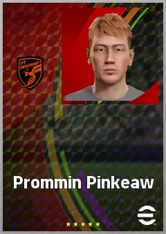 Prommin Pinkeaw eFootball 2026 player card, 62 OVR DMF