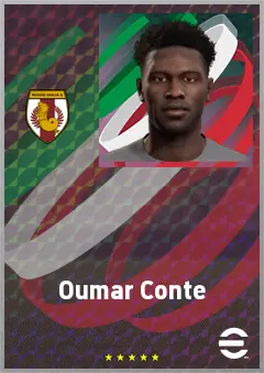 Oumar Conte eFootball 2026 player card, 64 OVR CF