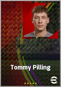 Tommy Pilling eFootball 2026 player card, 68 OVR CMF