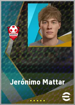 Jerónimo Mattar eFootball 2026 player card, 70 OVR CMF