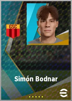 Simón Bodnar eFootball 2026 player card, 64 OVR LWF