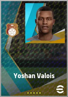 Yoshan Valois eFootball 2026 player card, 68 OVR CF