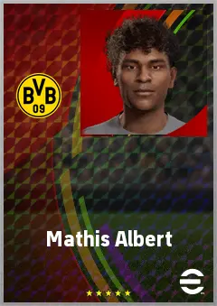 Mathis Albert eFootball 2026 player card, 62 OVR LWF