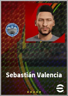 Sebastián Valencia eFootball 2026 player card, 67 OVR LB
