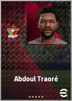 Abdoul Traoré eFootball 2026 player card, 65 OVR CF
