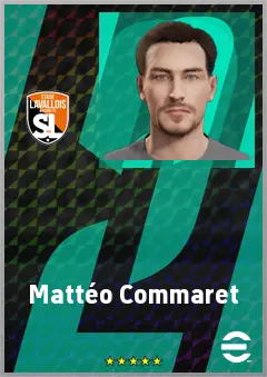 Mattéo Commaret eFootball 2026 player card, 66 OVR CB