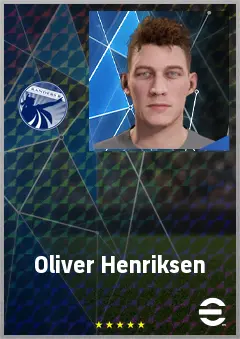 Oliver Henriksen eFootball 2026 player card, 61 OVR GK