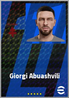 Giorgi Abuashvili eFootball 2026 player card, 67 OVR LWF