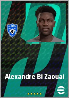 Alexandre Bi Zaouai eFootball 2026 player card, 62 OVR AMF