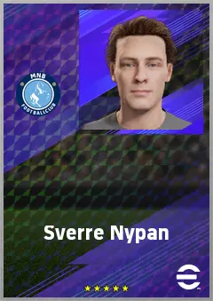 Sverre Nypan eFootball 2026 player card, 71 OVR CMF