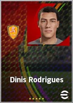 Dinis Rodrigues eFootball 2026 player card, 66 OVR CF
