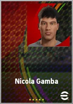 Nicola Gamba eFootball 2026 player card, 60 OVR CB
