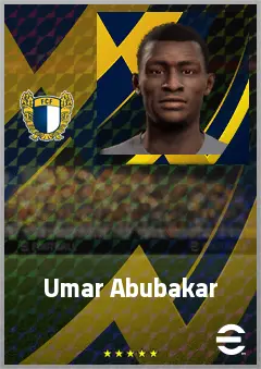 Umar Abubakar eFootball 2026 player card, 64 OVR CF