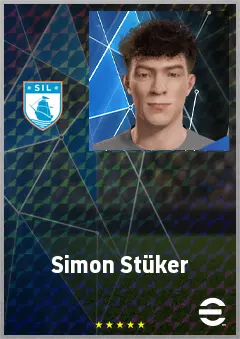Simon Stüker eFootball 2026 player card, 63 OVR RB