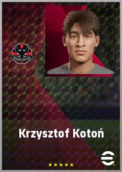 Krzysztof Kotoń eFootball 2026 player card, 65 OVR CMF