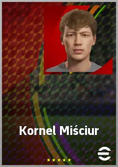 Kornel Miściur eFootball 2026 player card, 62 OVR GK