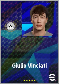 Giulio Vinciati eFootball 2026 player card, 61 OVR CF
