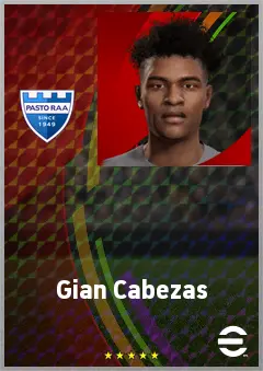 Gian Cabezas eFootball 2026 player card, 63 OVR DMF