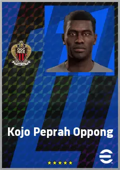 Kojo Peprah Oppong eFootball 2026 player card, 71 OVR CB
